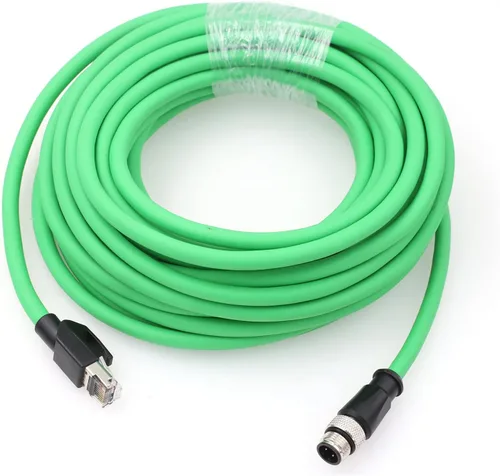Vista 8 de Cable de red Ethernet para lector de código de barras Sick Keyence SR1000 Matriz de escáner Datalogic 210N 300N 450 DS5110, M12 4 pines codificado