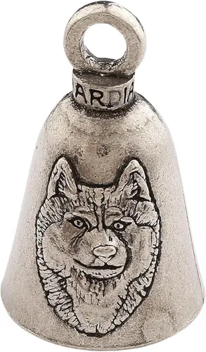 Vista 10 de Guardian Bell Dog Good Luck Bell con llavero y bolsa de regalo de terciopelo negro Campana de motocicleta Peltre sin plomo Hecho en Estados