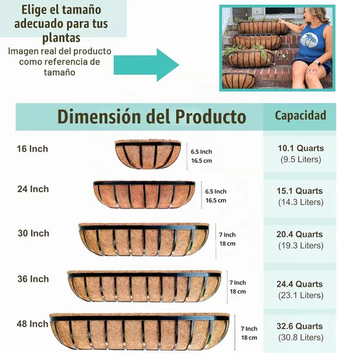 Vista 5 de LaLaGreen - Maceta rectangular de pared (24 pulgadas, paquete de 2) caja