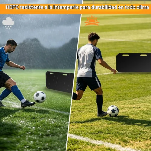 Vista 6 de 3-Angle Soccer Rebounder Board, Portable Wall for Passing, Shooting Negro 32"x12