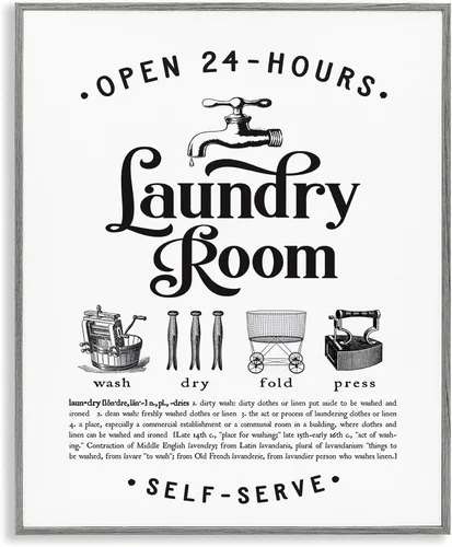 Vista 9 de Stupell Industries Lil' Rue - Diseño de palabras familiares con texto en inglés "Laundry Word Scramble Fun Family Word Design", arte giclée