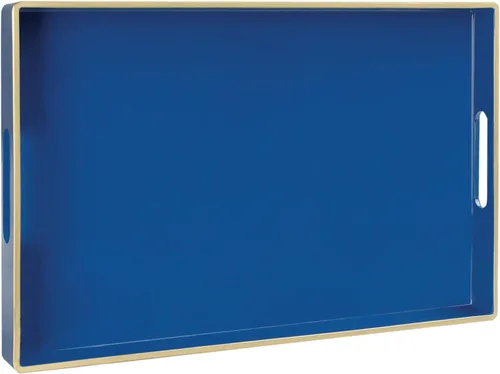 Vista 28 de MAONAME - Bandeja decorativa verde oscuro, bandeja de servir redonda de 13 pulgadas con asas, bandejas de plástico para mesa de café, bandejas