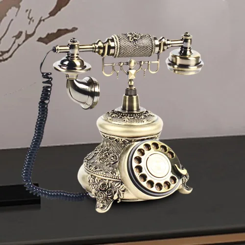 Vista 5 de Teléfono vintage para oficina en casa, teléfono fijo, antiguo teléfono antiguo con control de volumen, teléfonos clásicos de la vieja escuela