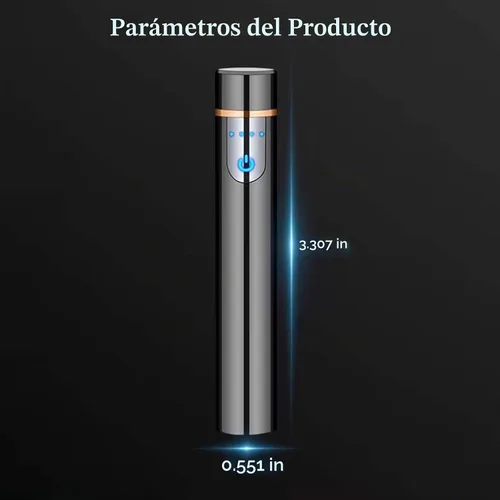 Vista 2 de Encendedor inteligente de huellas dactilares, recargable por USB, resistente al viento, sin llama, mini encendedor eléctrico cilíndrico