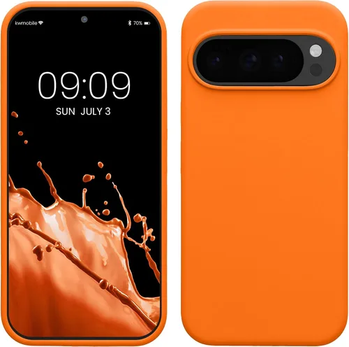 Vista 128 de kwmobile Funda Compatible con Google Pixel 6 Pro - Funda de teléfono de silicona TPU con acabado suave - Azul Arrecife