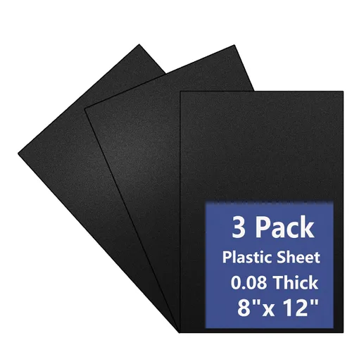 Vista 13 de Paquete de 6 hojas de plástico negro de 8 x 12 x 0.04 pulgadas, hojas de plástico flexibles de alta resistencia, panel de plástico negro