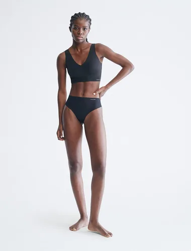 Vista 4 de Calvin Klein Sujetador Invisibles Comfort sin costuras con cuello en V ligeramente forrado para mujer, Descalzo, negro, castaño, castaño claro