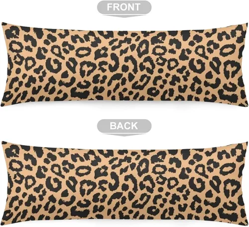 Vista 5 de Funda de almohada corporal de leopardo con diseño de piel de animales salvajes, con estampado de guepardo, funda de almohada larga con cremallera