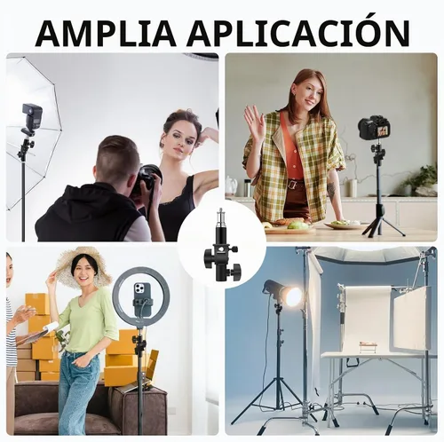 Vista 8 de WELLMAKING Soporte de montaje de flash de cámara en forma de U para luz