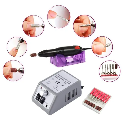 Vista 2 de Taladro eléctrico de uñas para uñas acrílicas, pluma de manicura profesional USB con 6 brocas intercambiables para uñas