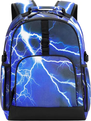 Vista 12 de Choco Mocha Mochila para niños de escuela primaria con correa para el pecho de 17 pulgadas, Gradiente de arco, 17 pulg., Classic