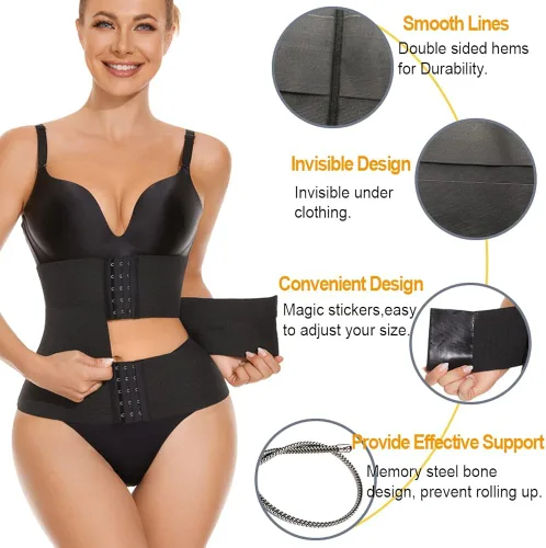 Vista 2 de NINGMI Entrenador de cintura para mujer, faja moldeadora de cintura, control de abdomen, faja moldeadora de cuerpo, faja moldeadora de cintura