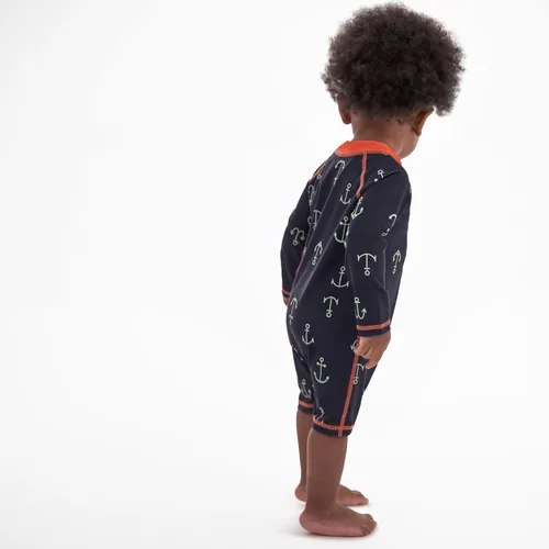 Vista 6 de Gerber Traje de baño de protección solar de manga larga para bebés y niños pequeños Azul (Blue Anchor)