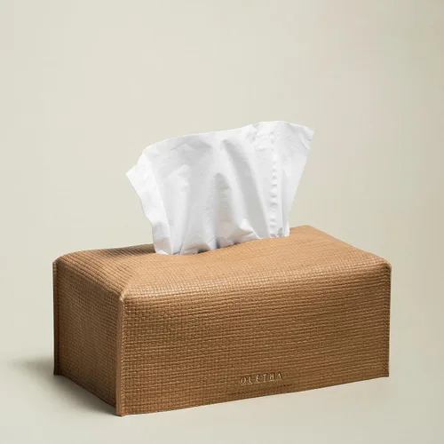 Vista 8 de OLETHA Funda para Caja de Pañuelos Rectangular Estética, Portador de Pañuelos de Caja Plana Mediana Rectangular, Negro