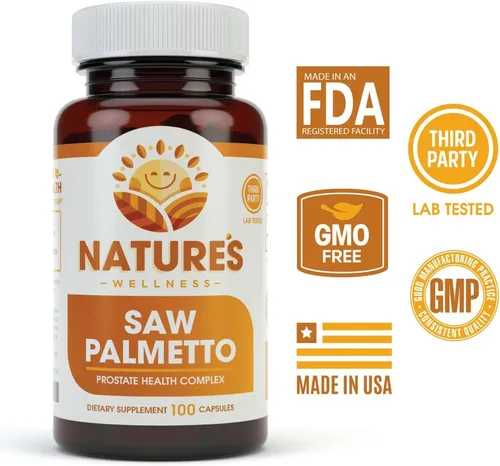Vista 2 de Suplemento de próstata Saw Palmetto de 1000 mg, Berry Power + Extract - Máxima fuerza para promover la salud de la próstata, reducir la micción