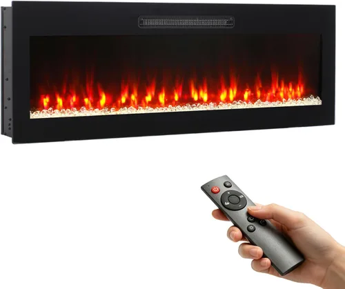 Vista 14 de Chimenea eléctrica de 36", 16 llamas ajustables, independiente/montada en pared/empotrada, inserto de chimenea de 1400W, chimenea eléctrica de pared