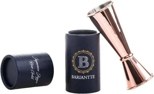 Vista 9 de BARIANTTE - Jigger de cóctel para bartending, vaso de chupito medidor japonés de 2 onzas, oro rosa