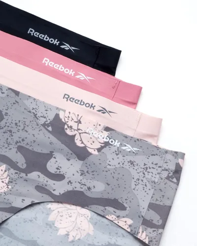 Vista 2 de Reebok Ropa interior para mujer - Calzoncillos hipster elásticos de rendimiento (4 unidades)