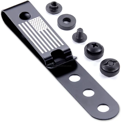 Vista 12 de HolsterSmith - Clip universal de metal para cinturón para hacer fundas, modelo 5, (3 agujeros), color negro táctico