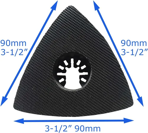 Vista 2 de XXGO 4 almohadillas de lijado multiherramienta oscilantes triangulares de gancho y bucle de 3.5 pulgadas No.XG9004