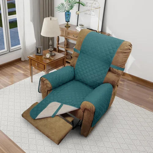 Vista 61 de Fundas para Silla Reclinable Reversibles Funda de Sofá para Mascotas Protector de Muebles Lazy Boy (Silla 23'', Beige/Beige)