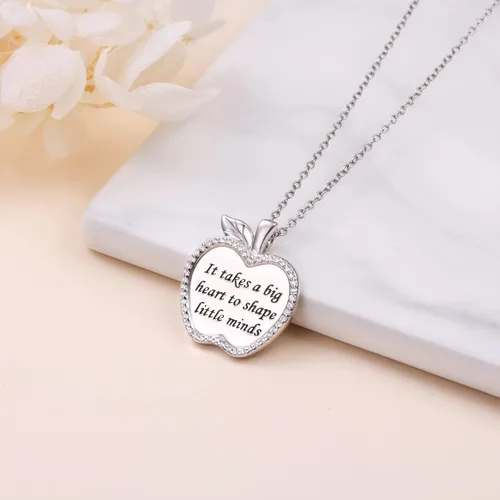 Vista 3 de YinShan Collar con colgante de plata esterlina S925 para enfermeramédicopolicíaprofesoryogas para mujer, regalo de joyería de graduación para el día