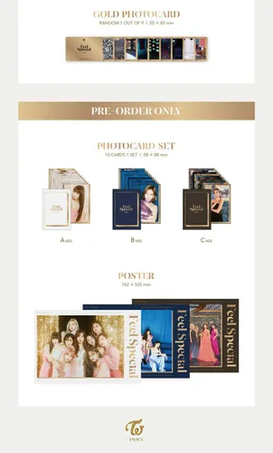 Vista 3 de TWICE FEEL SPECIAL 8th Mini Album [ A + B + C ] 3VER SET 3CD+3 Photo Book+18 Card+etc K-POP SEALED+TRACKING CODE