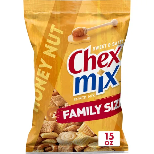 Vista 11 de Chex Mix Mezcla de aperitivos, cheddar, bolsas de aperitivos salados, paquete múltiple, 1.75 onzas, 10 unidades Corn & Wheat Chex, Cheese Crackers