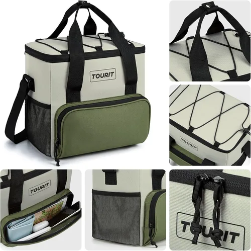 Vista 3 de TOURIT Bolsa de enfriador suave pequeña aislada, bolsa de enfriador de almuerzo de 24/35/46 latas, caja de hielo, enfriadores portátiles y a prueba