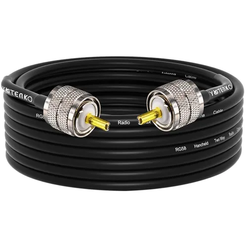 Vista 25 de Cable de puente PL259 de 1 pie - Cable coaxial RG58 de 15 pulgadas corto 50 ohmios coaxial para medidor SWR radio de radioaficionado radio CB