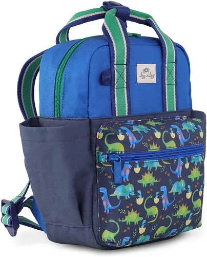 Vista 5 de Itzy Ritzy Mochila para niños pequeños, dinosaurio azul, pequeña