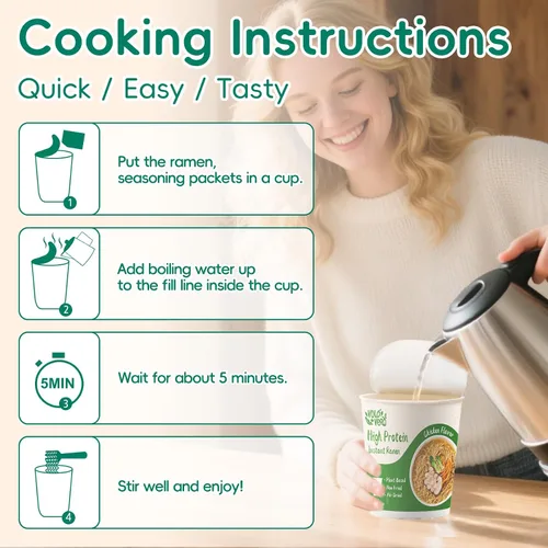 Vista 7 de VOLO VERO Tazas de fideos ramen instantáneos con alto contenido