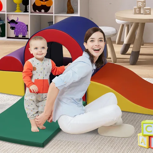 Vista 8 de TODEFULL Bloques de escalada de espuma de 10 piezas para niños pequeños, bloques de juego suave