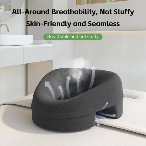 Vista 7 de Almohada ergonómica de espuma viscoelástica boca abajo para masaje, estómago durmiendo después de una cirugía ocular BBL con funda lavable