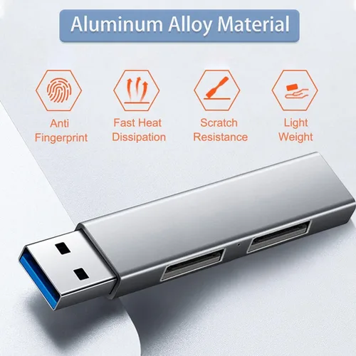 Vista 2 de USB 3.0 Hub, VIENON Aluminium 3-Port USB Hub USB Splitter USB Expander for Laptop, Xbox, Flash Drive, HDD, Console, Printer, Camera,Keyborad, Mouse