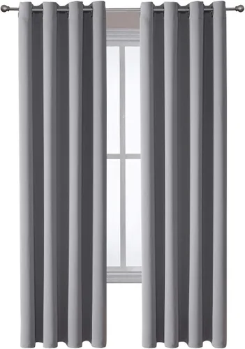Vista 281 de ChrisDowa - Cortinas cortas para ventana de 40 pulgadas para dormitorio - Cortinas cortas con ojales y aislamiento térmico para oscurecer