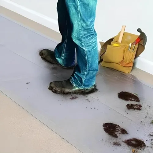 Vista 3 de Protector de alfombra de plástico de vinilo transparente de alta resistencia, 100% impermeable, protector de alfombra, protector de pasillo, hoja