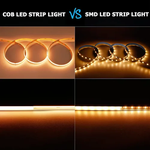 Vista 3 de GOMING Tira de luz LED COB DC de 12 V, blanco cálido, 3000 K, 16.4 pies, 1560 LED, CRI 93+, brillo uniforme, flexible, IP20, no impermeable, cinta