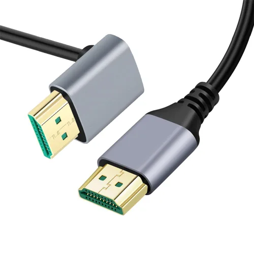 Vista 10 de xiwai 8K HDMI 2.1 Cable HDTV ultra fino 1.6 ft 4K Hyper Super Flexible Cable delgado en ángulo de 90 grados Tipo-A macho a macho para computadora