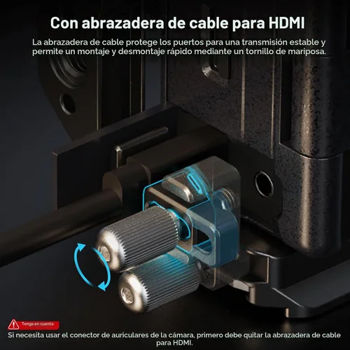 Vista 4 de Kit de Jaula SmallRig para Sony A6700 con Abrazadera de Cable para HDMI, Placa de Liberación Rápida Integrada para Tipo Arca, Jaula de Vídeo