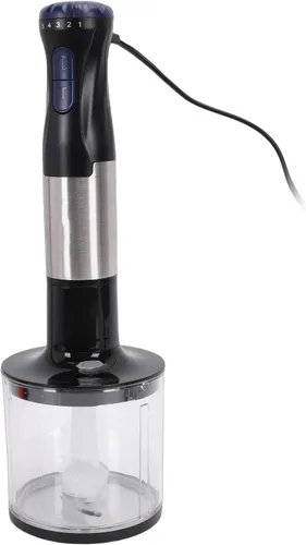 Vista 8 de Batidora de mano de inmersión de mano 4 en 1 500 W 20 velocidades con botón de impulso cuchillas de acero inoxidable para batidos, sopas, salsas