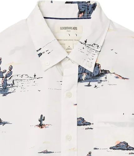 Vista 6 de Goodthreads Mens Standard-Fit Short-Sleeve Printed Poplin Shirt