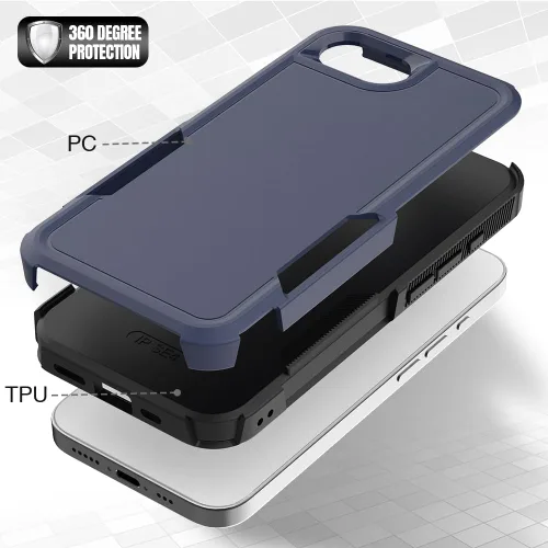 Vista 398 de Jeylly Funda para iPhone SE/Funda para iPhone 5S, Exterior de Plástico Duro que Absorbe Golpes + Interior de Silicona de Goma Defensor contra