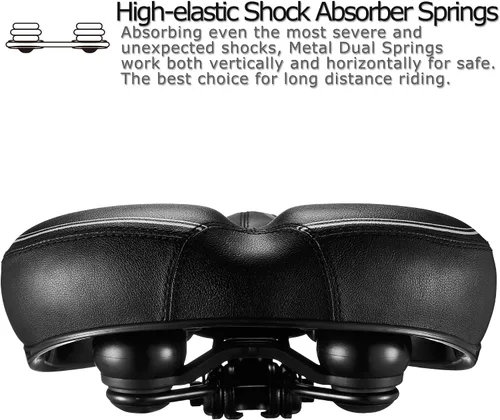 Vista 5 de DAWAY C30 Asiento de Bicicleta Cómodo de Gran Tamaño - Compatible con Peloton, Ejercicio, Bicicletas de Montaña o Carretera, Reemplazo de Sillín