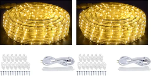 Vista 8 de Cuerda de luces LED para exteriores, luz diurna blanca de 6500 K, impermeable, 432 LED, 40 pies, 39.4 ft, enchufe flexible de 110 V con Daylight