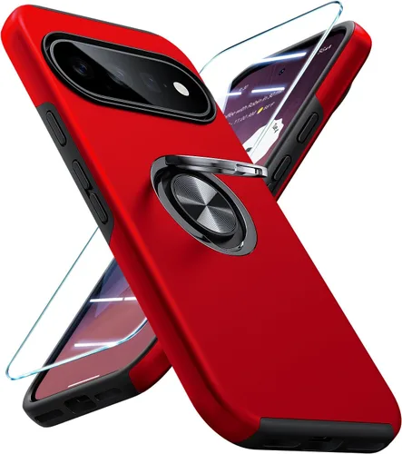 Vista 29 de JAME Funda delgada para Google Pixel 7 Pro, soporte de anillo a prueba de Azul