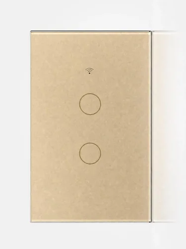 Vista 9 de Interruptor de pared inteligente WiFi, cableado neutro y sin neutro, dorado