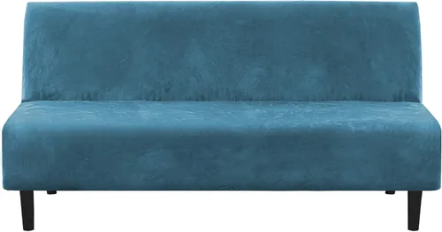 Vista 20 de H.VERSAILTEX - Funda para sofá de terciopelo real, para futón sin brazos, sofá, sofá cama, para proteger muebles, de terciopelo grueso y suave que