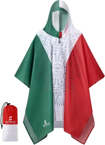 Vista 24 de SaphiRose Poncho de lluvia con capucha, impermeable, para hombres, mujeres y adultos Algas Azul 1 Pack
