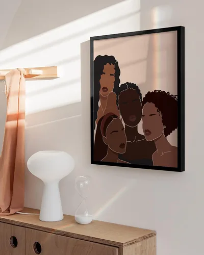 Vista 5 de HAUS AND HUES Arte de pared de mujeres afroamericanas, pinturas artísticas negras, decoración de arte africano, póster de collage de mujeres negras